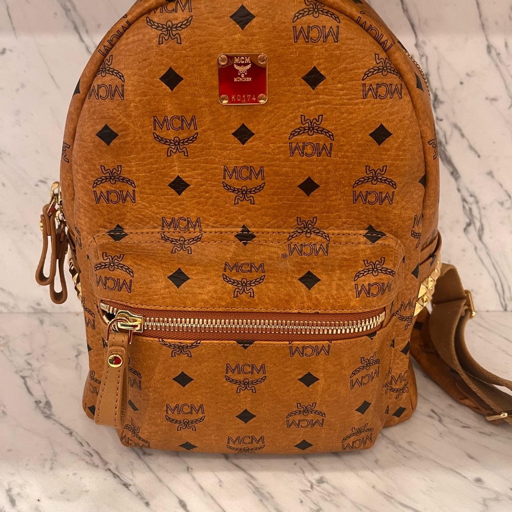 Small Studded MCM Backpack
